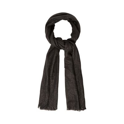 Dark grey diamond weave scarf